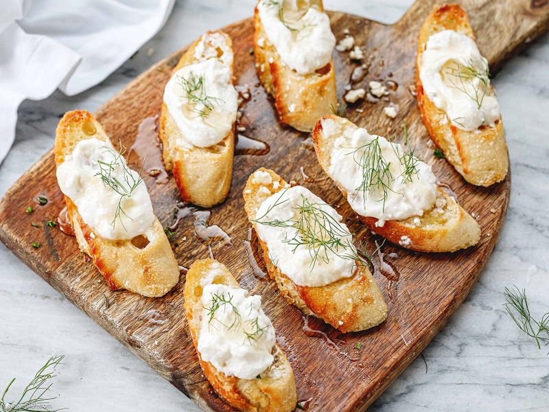 Honey & Goat Cheese Crostinis