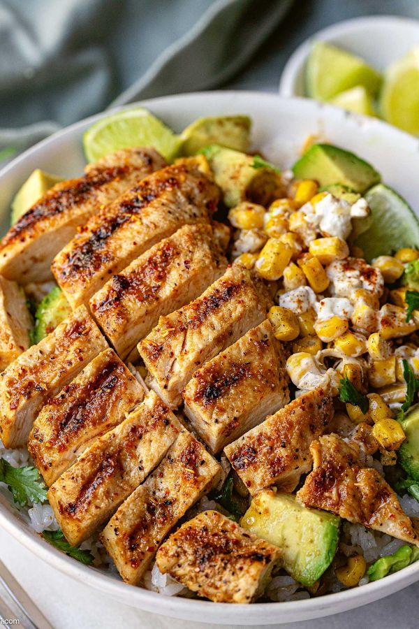 Street Corn Chicken Rice Bowl - #recipe by #eatwell101 - https://003.wrwe1r1zs3czx3c.workers.dev/street-corn-chicken-rice-bowl-recipe