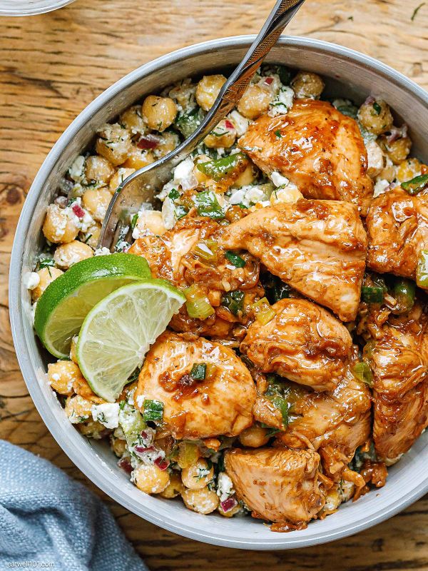 Greek Chickpea Chicken Bowl