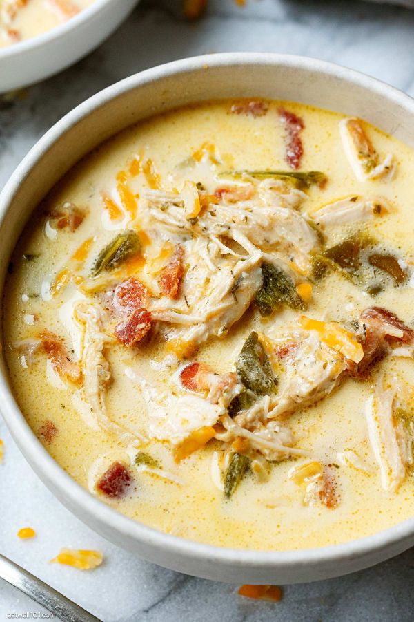 Slow Cooker Jalapeño Popper Chicken Soup - #recipe by #eatwell101 - https://003.wrwe1r1zs3czx3c.workers.dev/slow-cooker-jalapeno-popper-chicken-soup-recipe