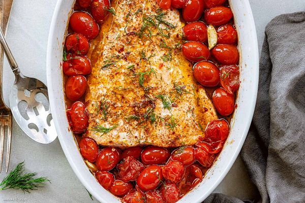 baked salmon with grape tomatoes 1